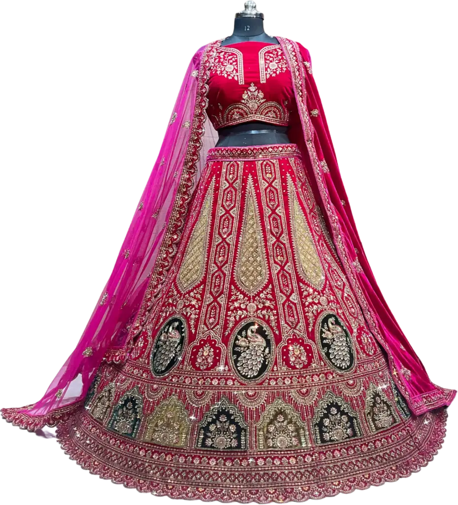 Double Dubpata bridal lehenga