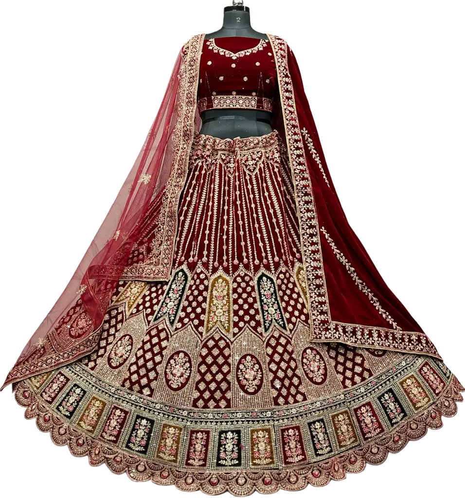 New bridal lehenga maroon