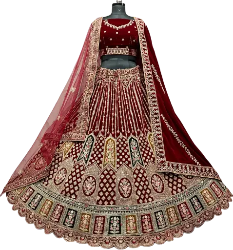 New bridal lehenga maroon
